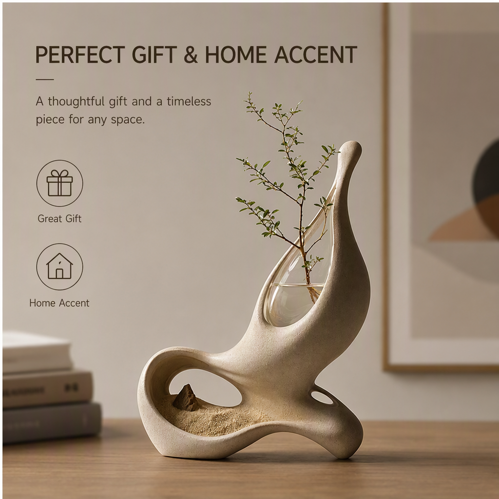PLIOXOO® vase base texture close-up – Premium Craftsmanship: made from high-quality ceramic with a smooth, matte sandy finish