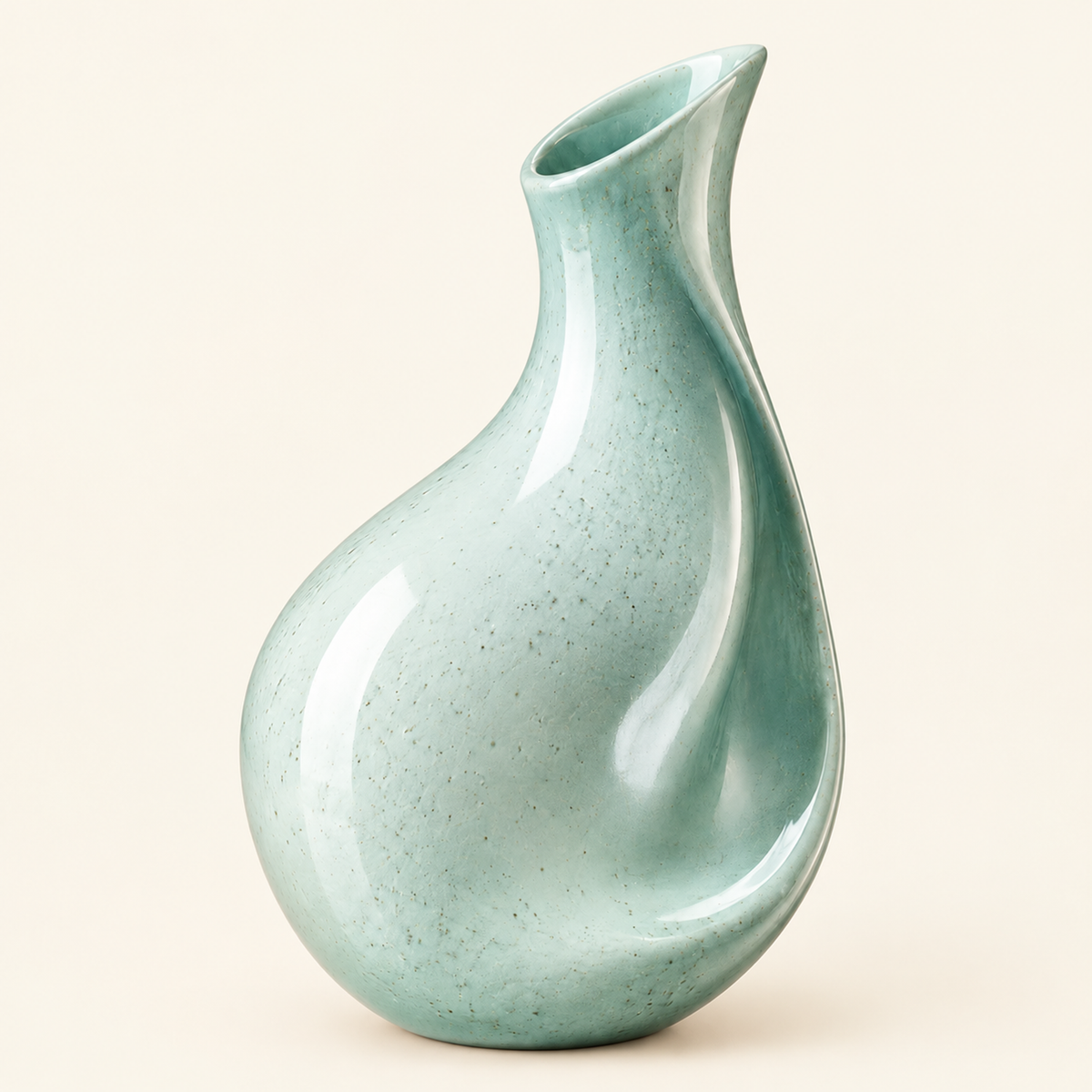 Asymmetrical Ceramic Vase – Smooth Glaze Elegant Home Decor