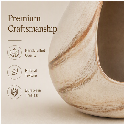 PLIOXOO® marble swirl vase surface close-up – Premium Craftsmanship: handcrafted quality, natural texture, durable and timeless