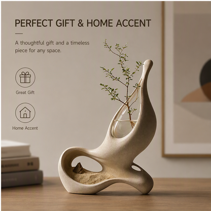 PLIOXOO® vase base texture close-up – Premium Craftsmanship: made from high-quality ceramic with a smooth, matte sandy finish