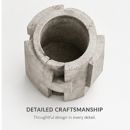 PLIOXOO® concrete cylinder vase – Modern Architectural Design with 4 features: Unique Geometric Shape, Modern Minimalist Style, Durable Concrete Material, Adds Character to Any Space